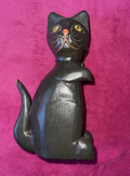 Vintage Wooden Cat Sculpture